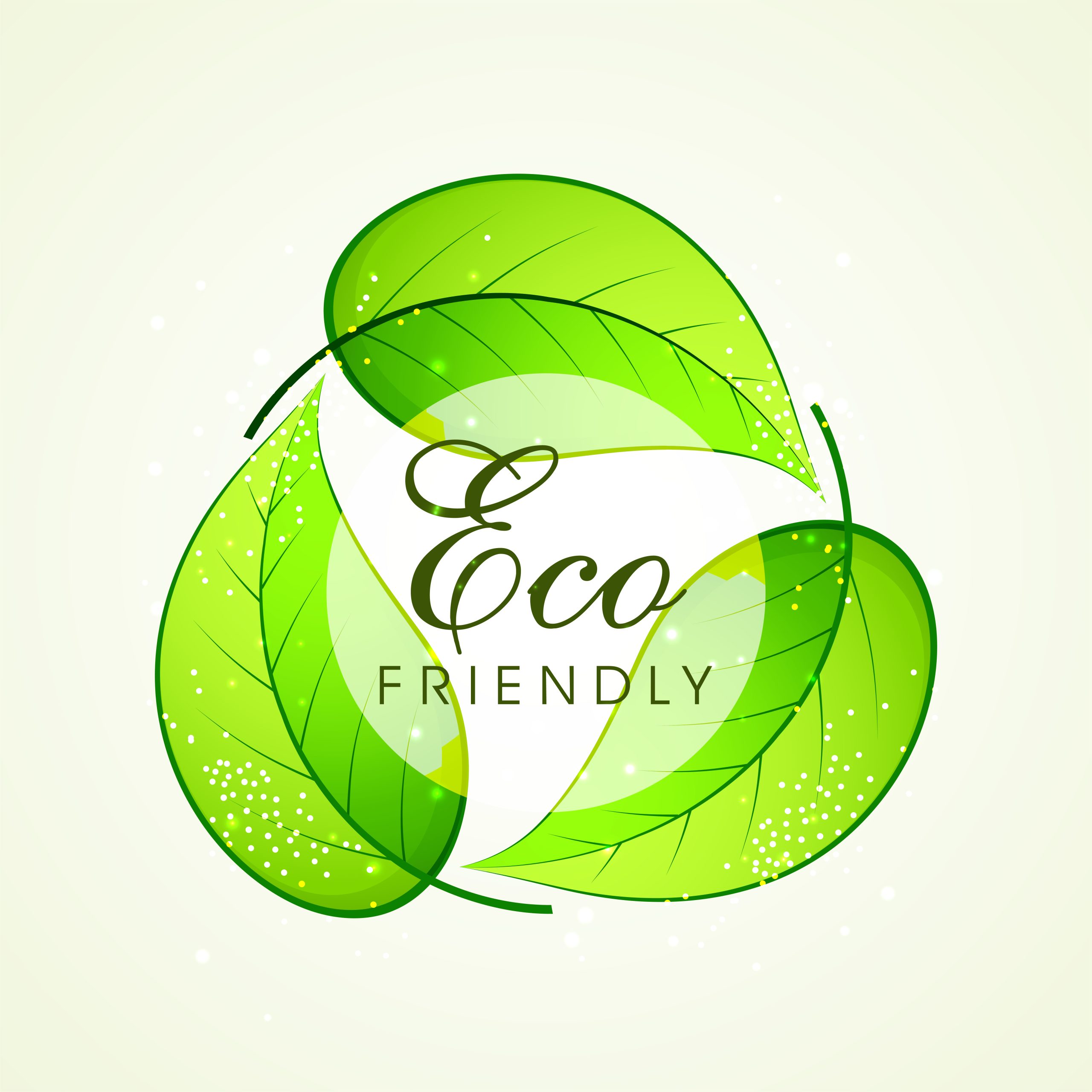 Green leaves in recycle symbol shape for Eco Friendly concept.